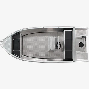 Barco de pesca com console central de casco em alumínio de 15 pés
